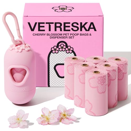 VETRESKA Dog Dispenser with Cherry Blossom Scented Poop Bags