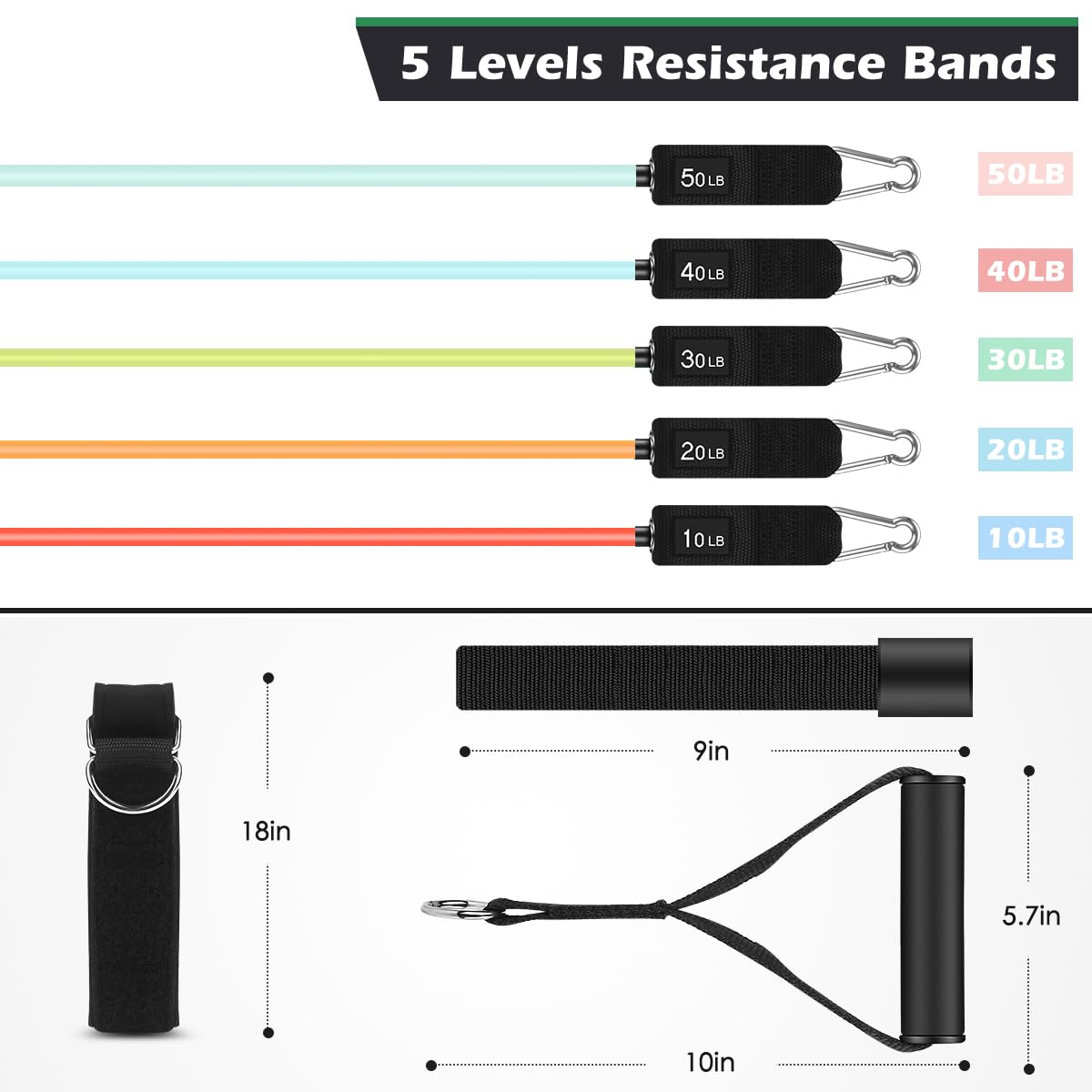 WHATAFIT Resistance Bands with Handles for Men and Women Fitness