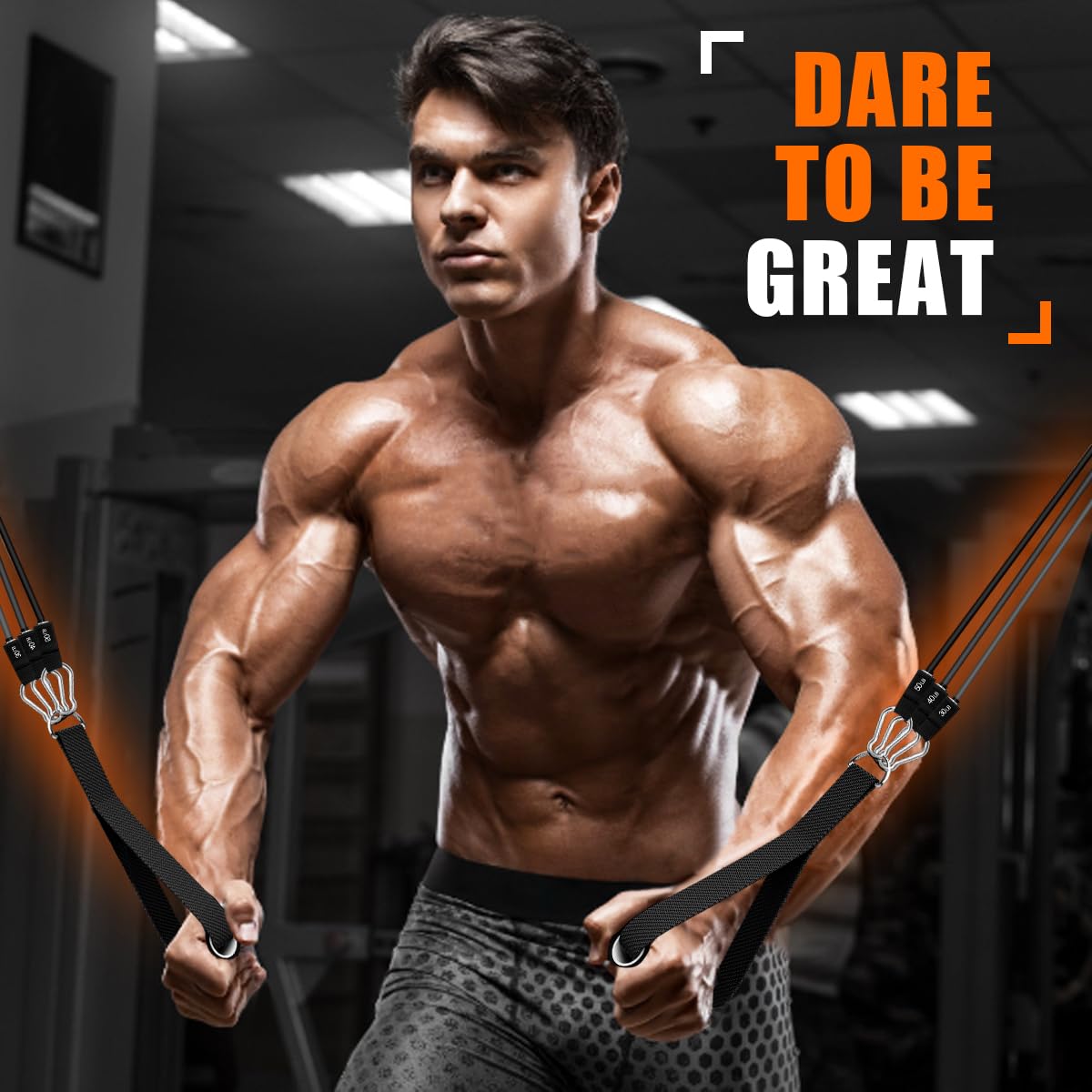 WHATAFIT Resistance Bands with Handles for Men and Women Fitness