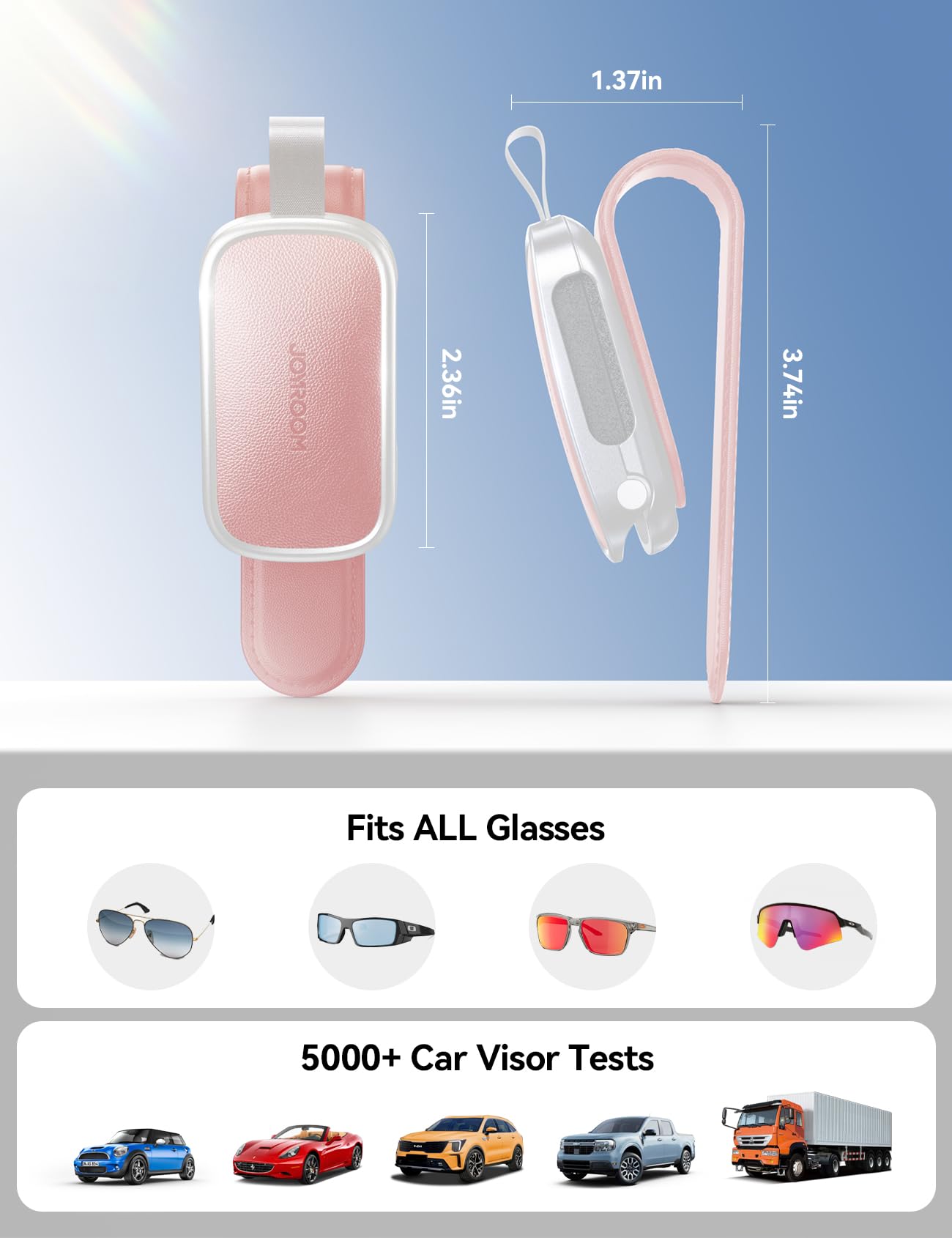 JOYROOM Universal Fits Leather Eyeglasses Clip Compatible with All Glasses