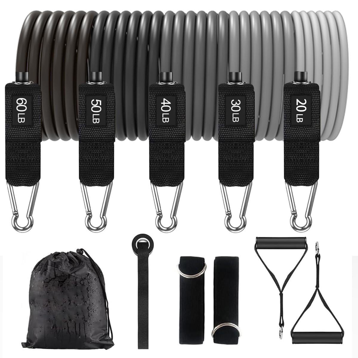 WHATAFIT Resistance Bands with Handles for Men and Women Fitness