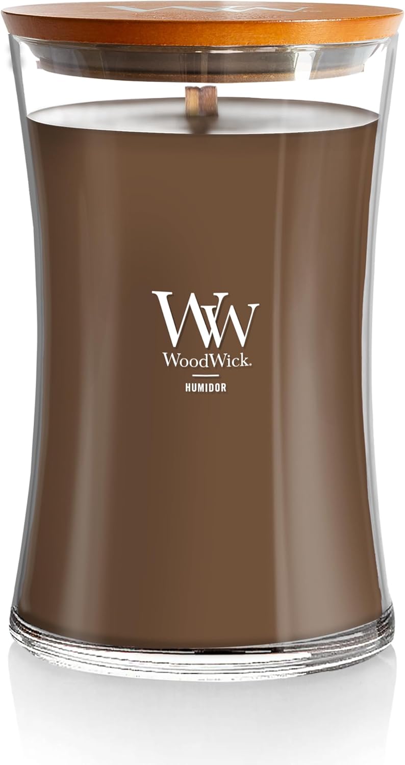 WoodWick Medium Hourglass Candle Fireside Scent Premium Soy  9.7oz
