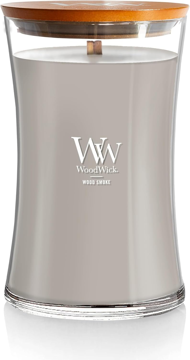 WoodWick Medium Hourglass Candle Fireside Scent Premium Soy  9.7oz