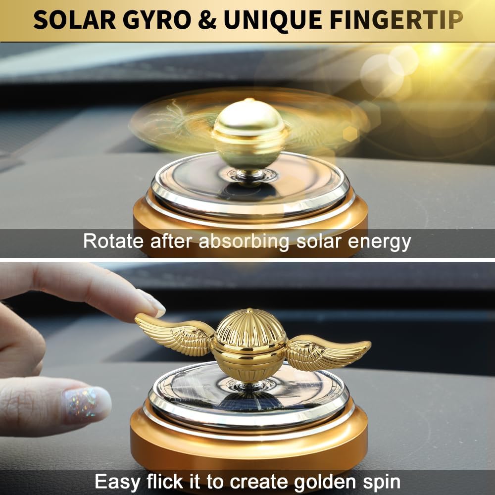 Golden Fidget Spinner Solar Energy Toy