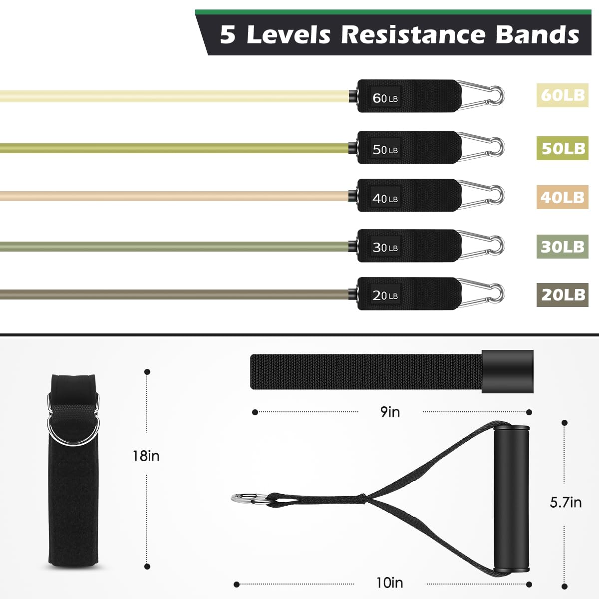 WHATAFIT Resistance Bands with Handles for Men and Women Fitness