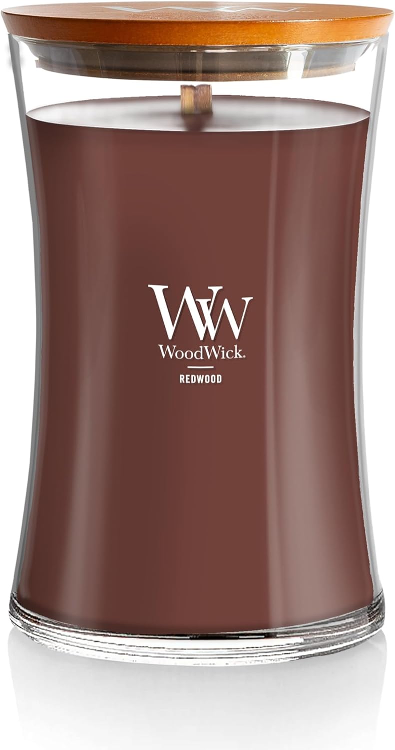 WoodWick Medium Hourglass Candle Fireside Scent Premium Soy  9.7oz
