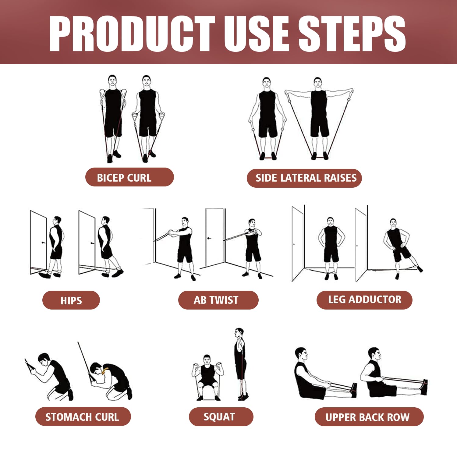 WHATAFIT Resistance Bands with Handles for Men and Women Fitness