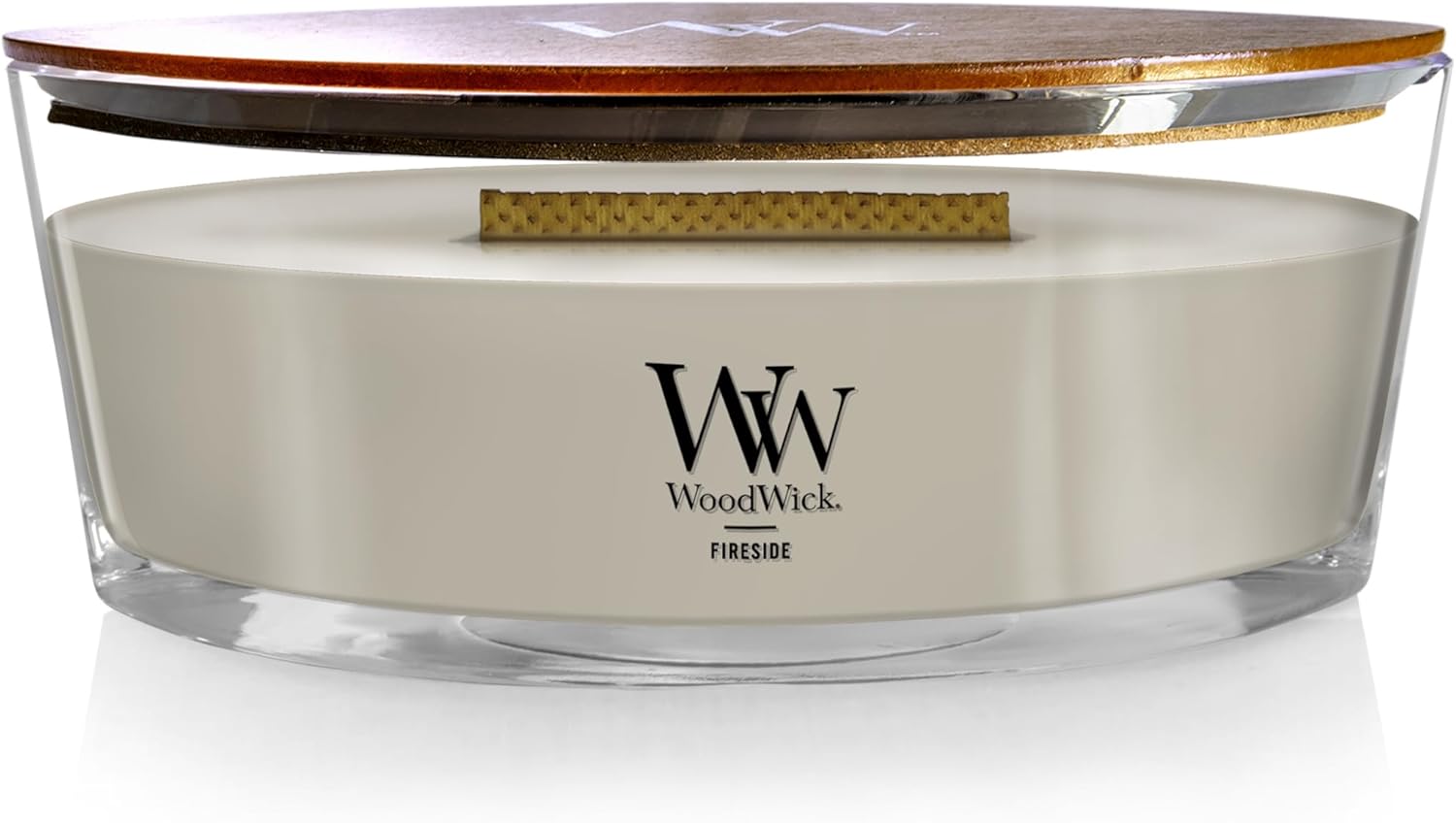 WoodWick Medium Hourglass Candle Fireside Scent Premium Soy  9.7oz