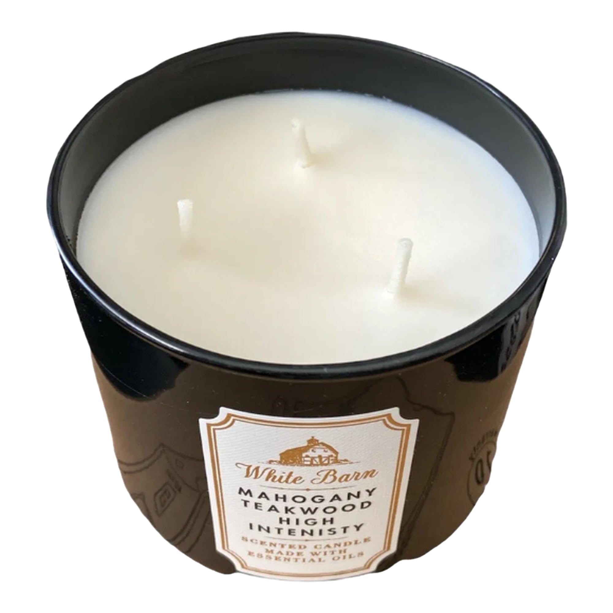 Works White Barn 3-Wick Candle in Mahogany Teakwood High Intensity