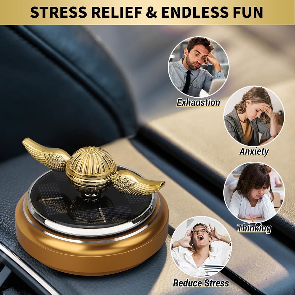 Golden Fidget Spinner Solar Energy Toy