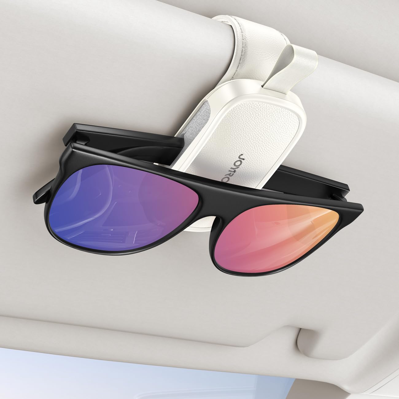 JOYROOM Universal Fits Leather Eyeglasses Clip Compatible with All Glasses