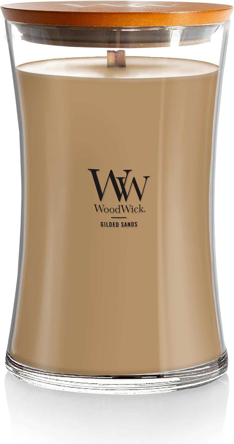 WoodWick Medium Hourglass Candle Fireside Scent Premium Soy  9.7oz