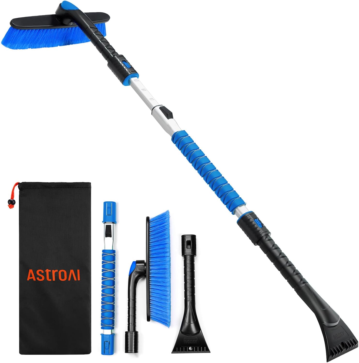 AstroAI  Ice Scrapers for Car Windshieldand Extendable Snow Brush with Foam Grip