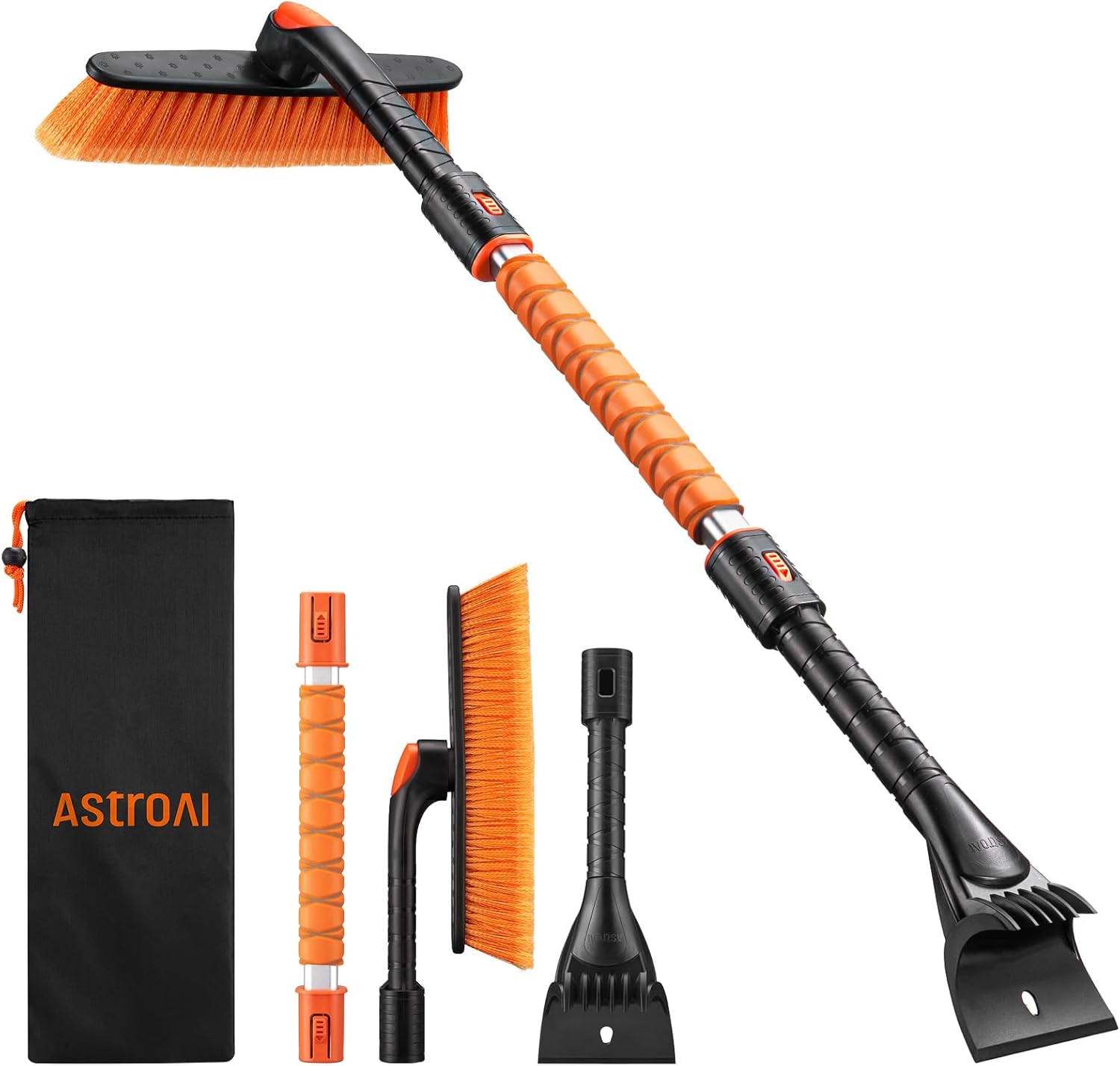 AstroAI  Ice Scrapers for Car Windshieldand Extendable Snow Brush with Foam Grip