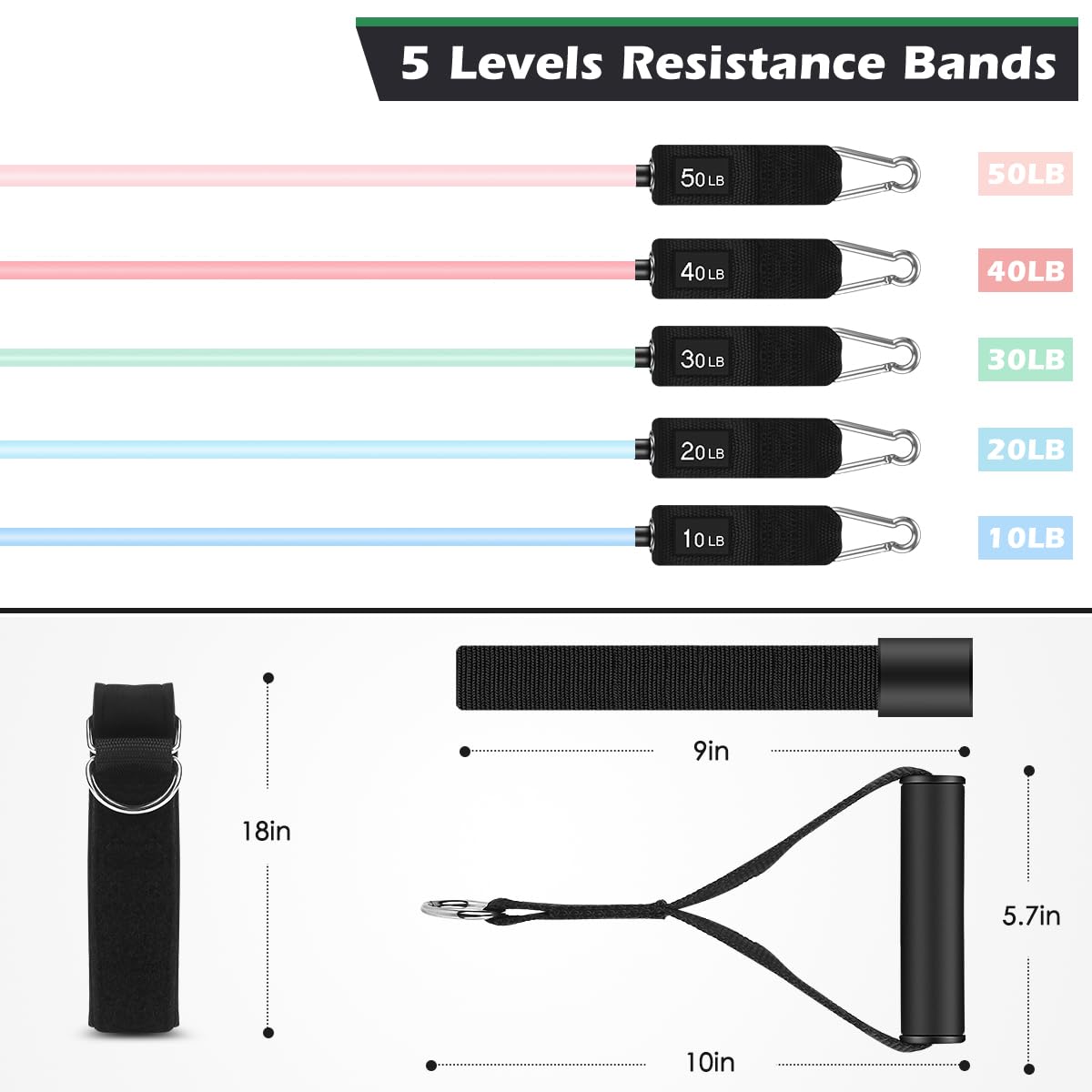 WHATAFIT Resistance Bands with Handles for Men and Women Fitness