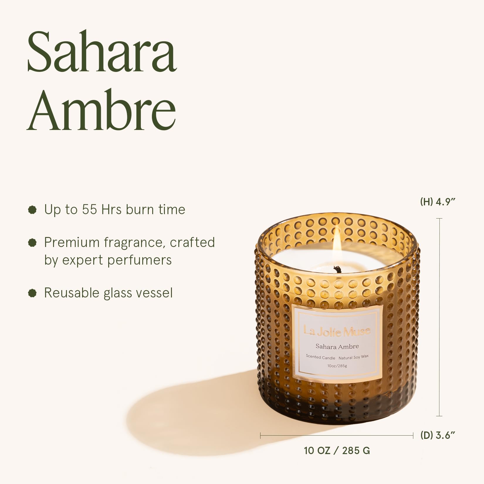 LA JOLIE MUSE Fall Candle | Sahara Amber Candles – Bergamot