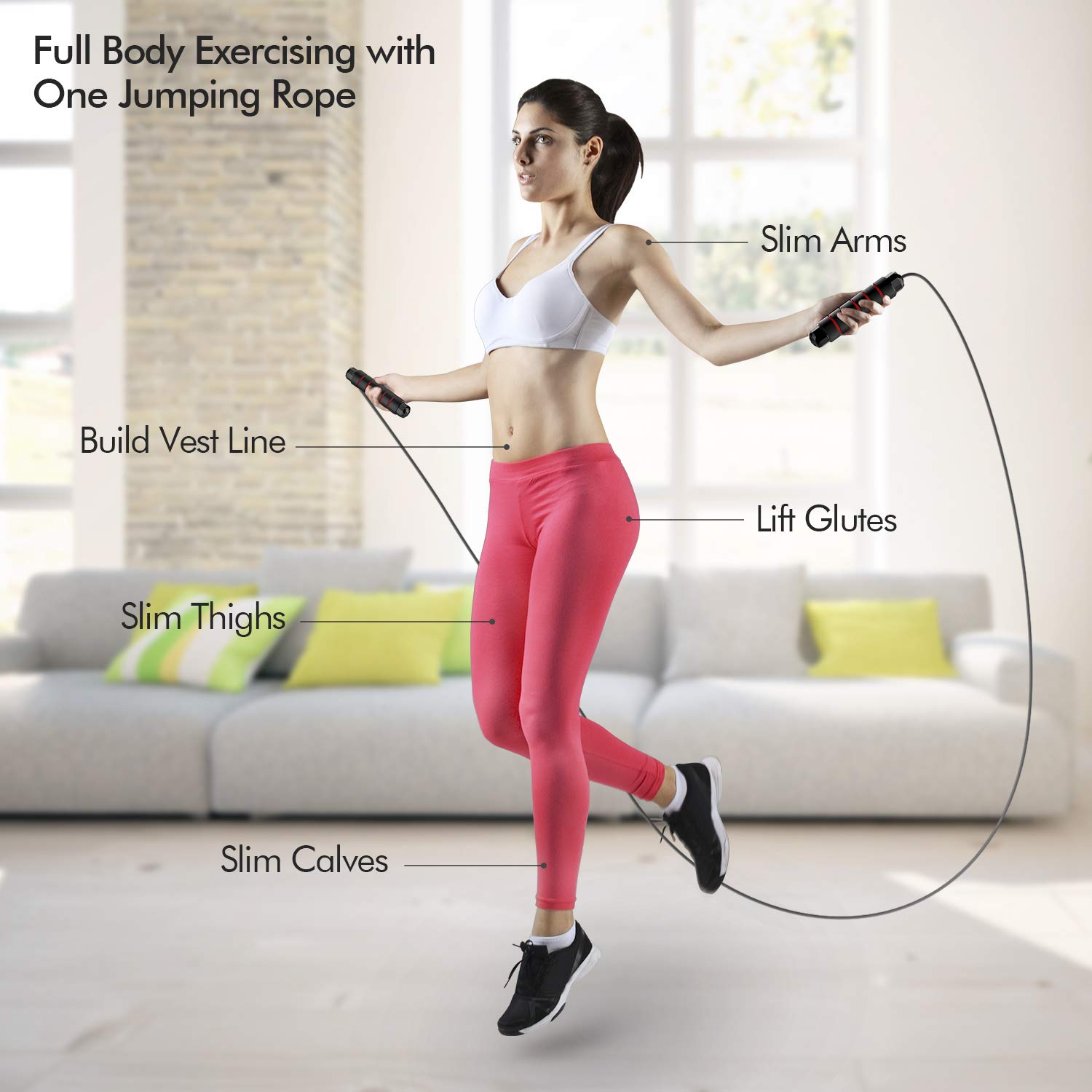 Tangle-Free Rapid Speed Jumping Rope Cable with Ball Bearings