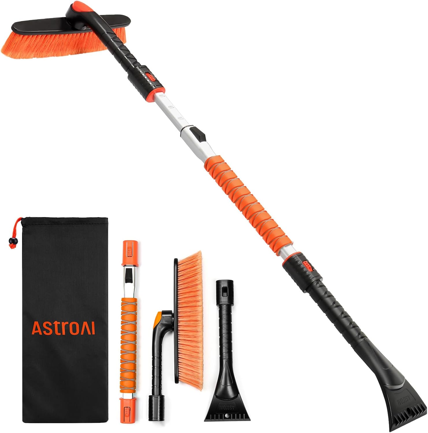 AstroAI  Ice Scrapers for Car Windshieldand Extendable Snow Brush with Foam Grip
