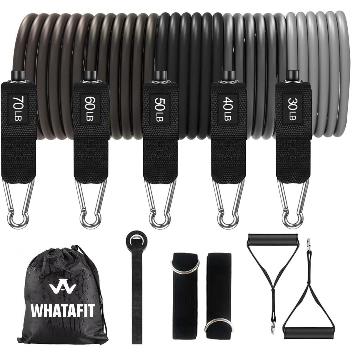 WHATAFIT Resistance Bands with Handles for Men and Women Fitness