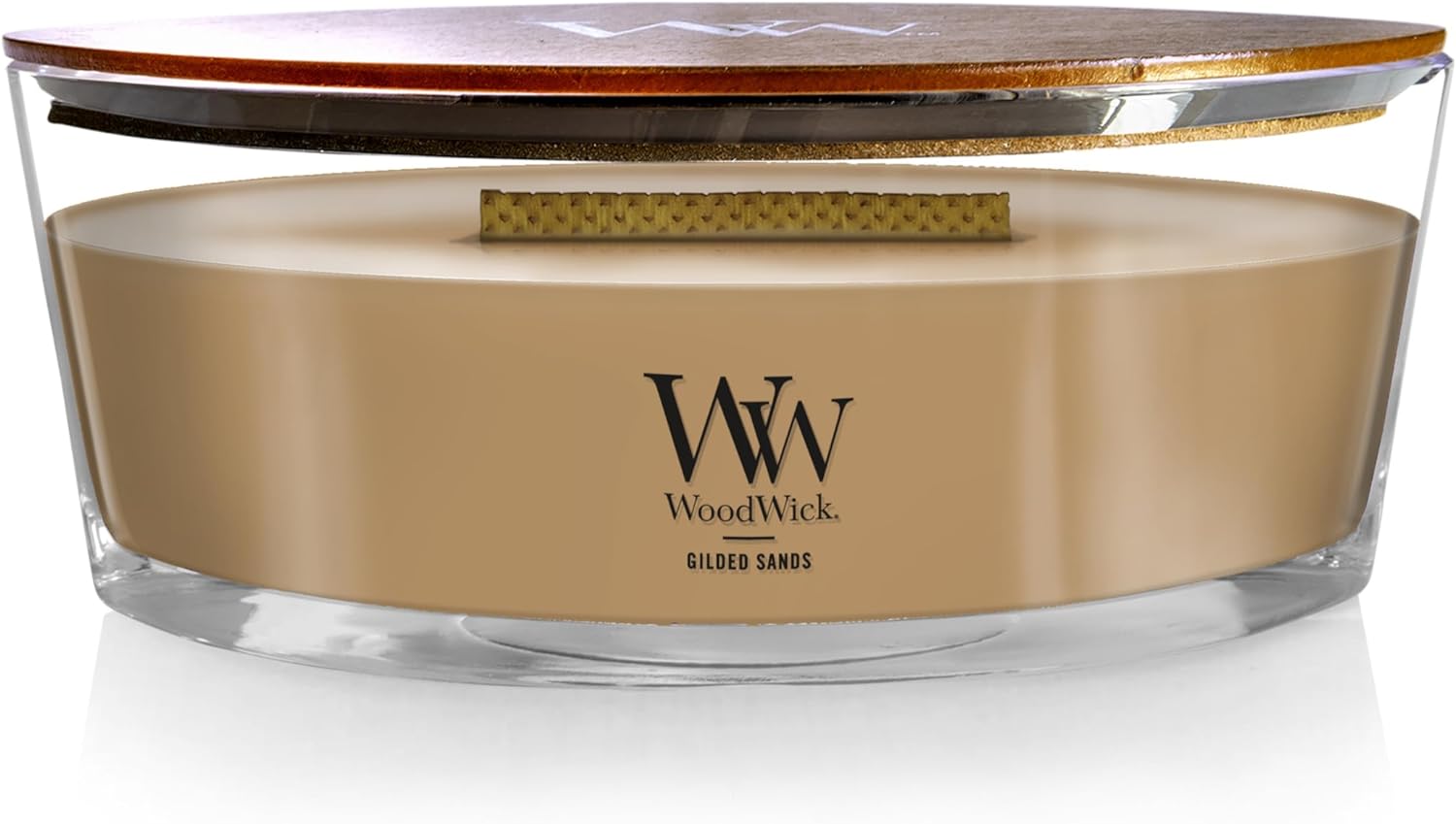 WoodWick Medium Hourglass Candle Fireside Scent Premium Soy  9.7oz