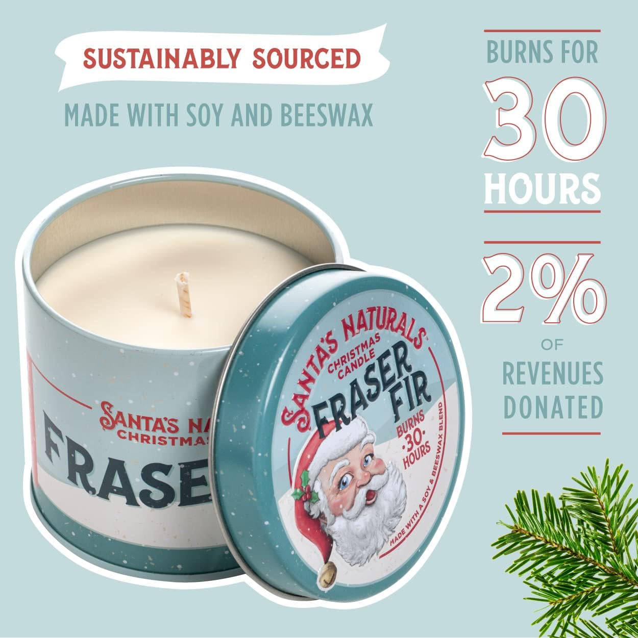 Santa's Naturals Fraser Fir Christmas Candle (9oz)