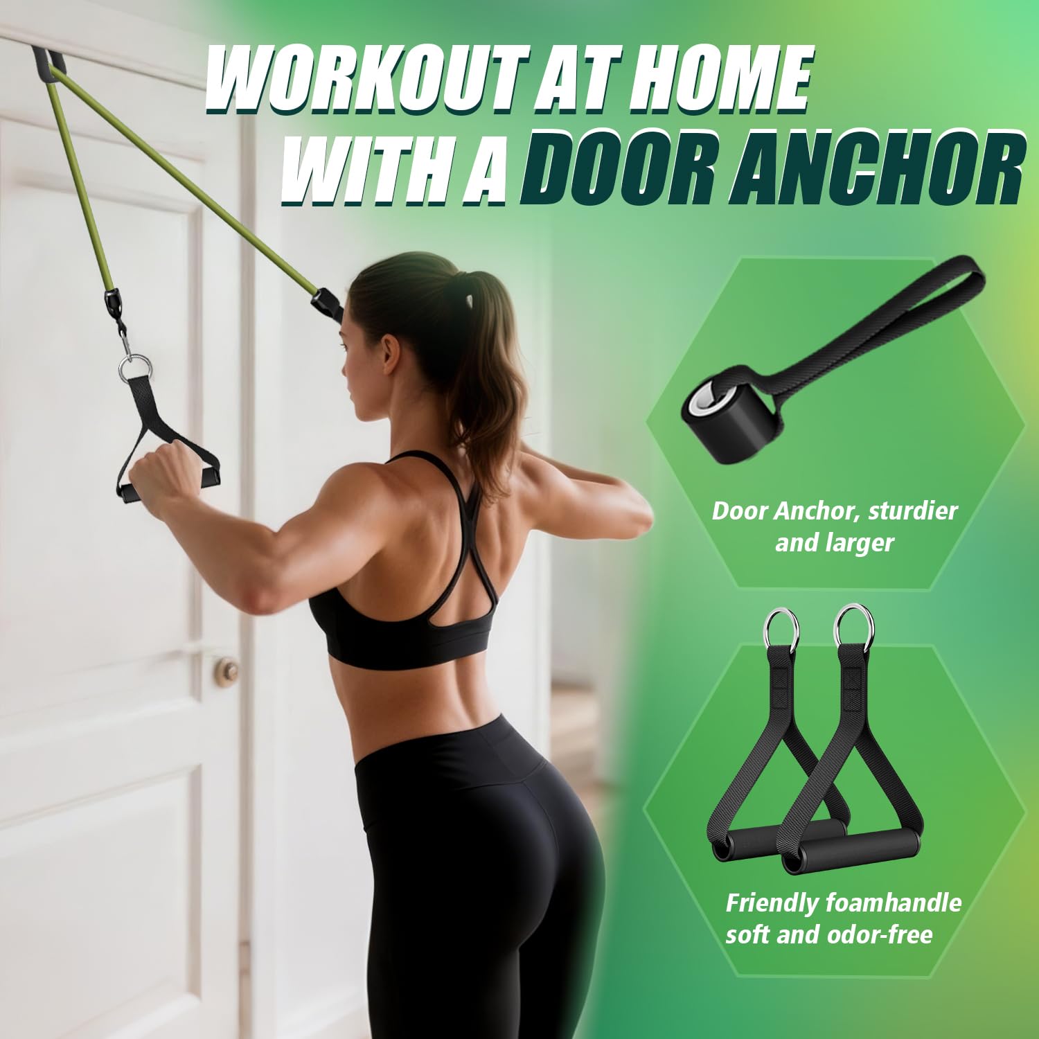 WHATAFIT Resistance Bands with Handles for Men and Women Fitness