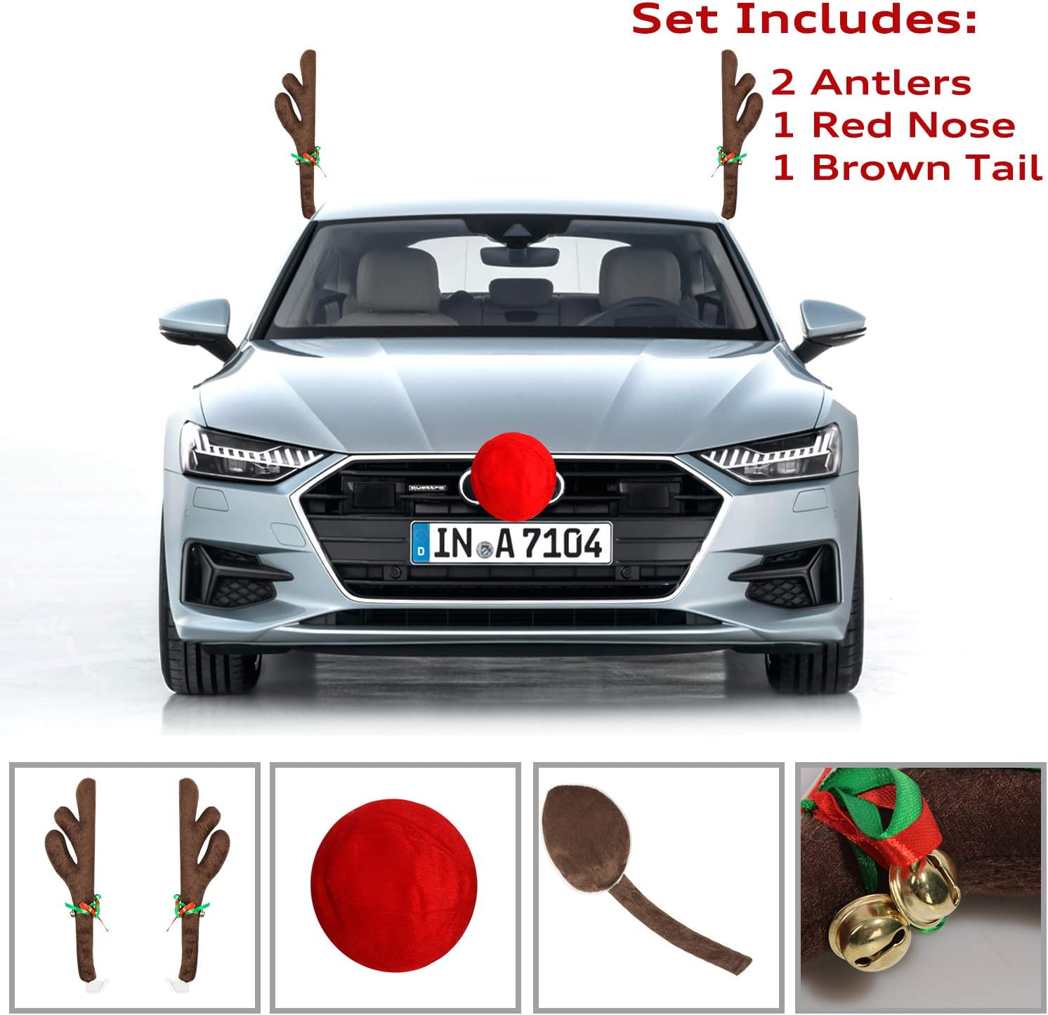 MOMONI Premium Reindeer Car Kit Antlers
