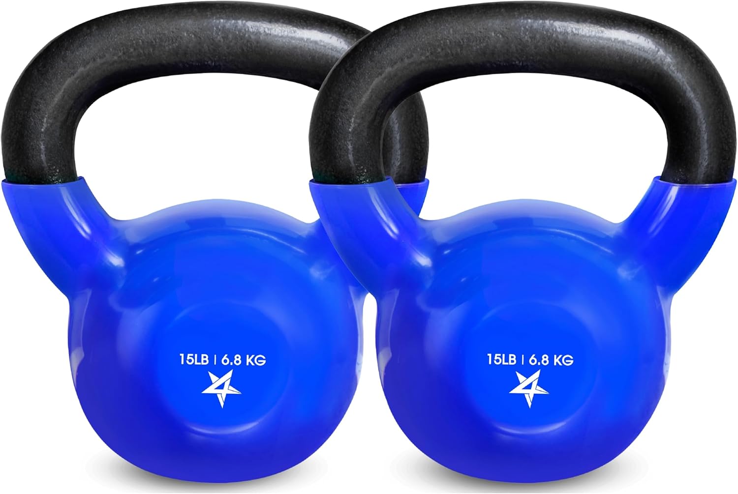 Yes4All Kettlebell, 5-100 LB Vinyl Coated Cast Iron Strength Training Kettlebells