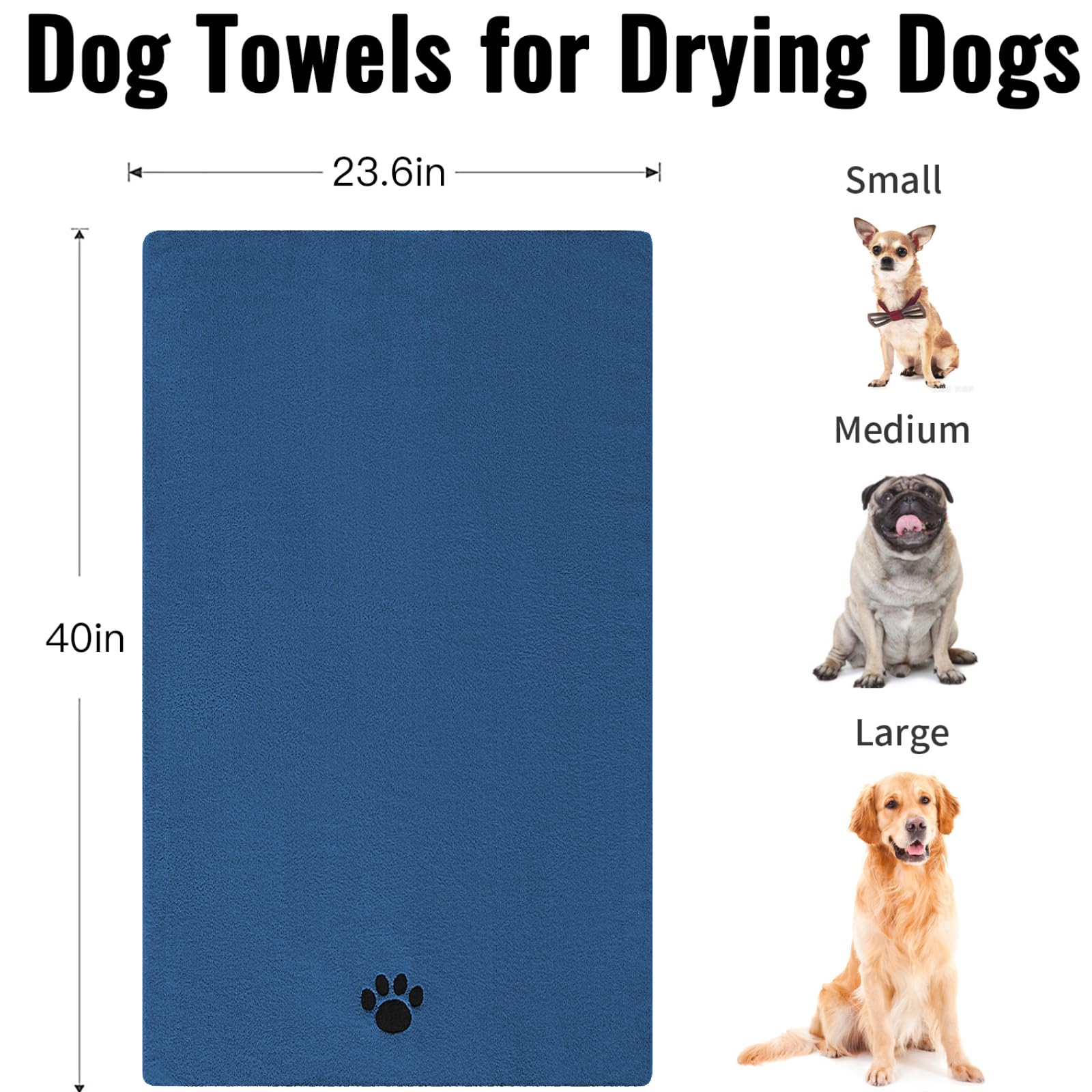 Puomue Microfiber Dog Towels for Drying Dogs