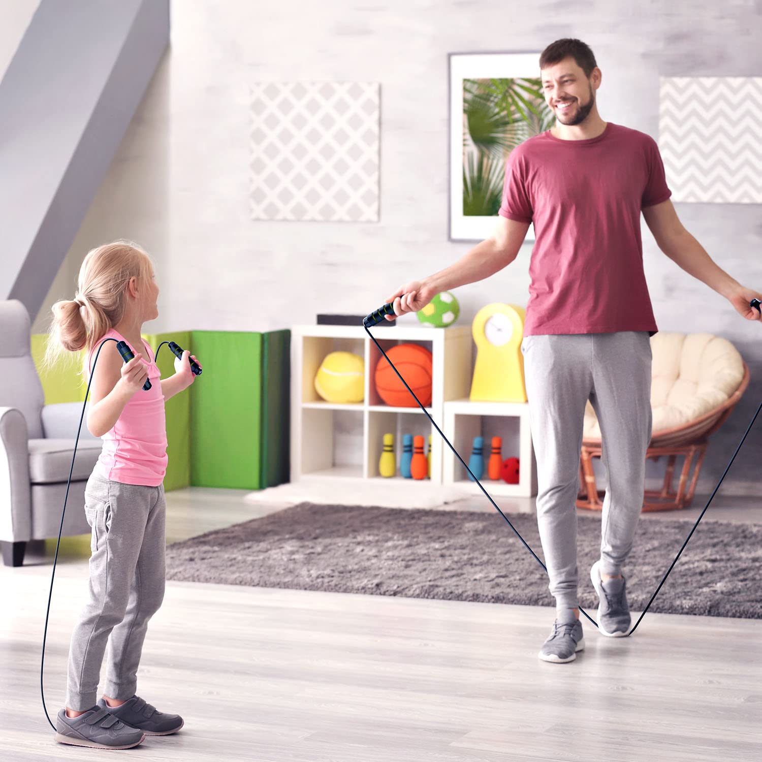 Tangle-Free Rapid Speed Jumping Rope Cable with Ball Bearings