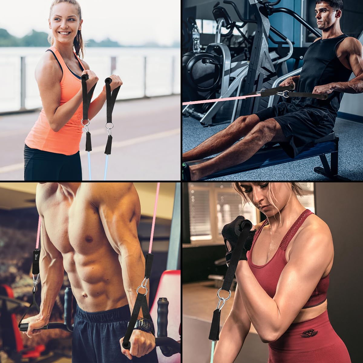 WHATAFIT Resistance Bands with Handles for Men and Women Fitness