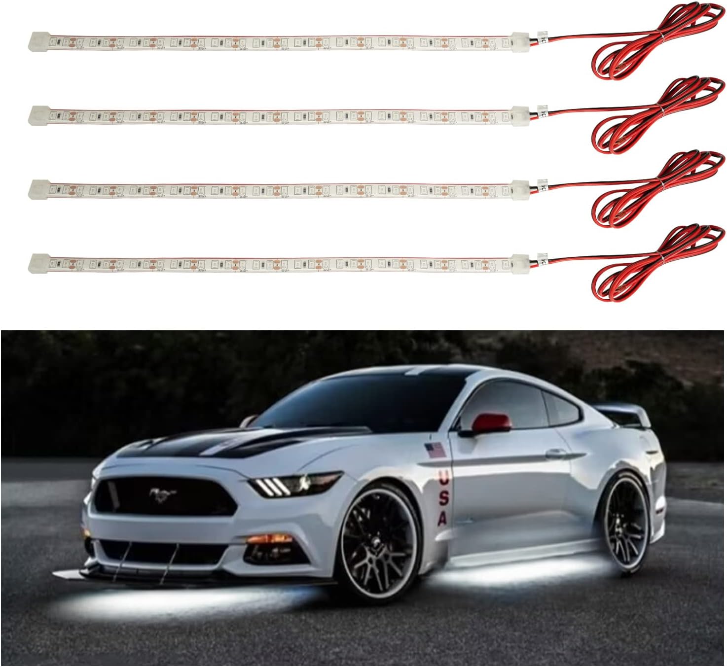 YM E-Bright LED Strip Light 30CM Waterproof for Car Motorcycles Decoration