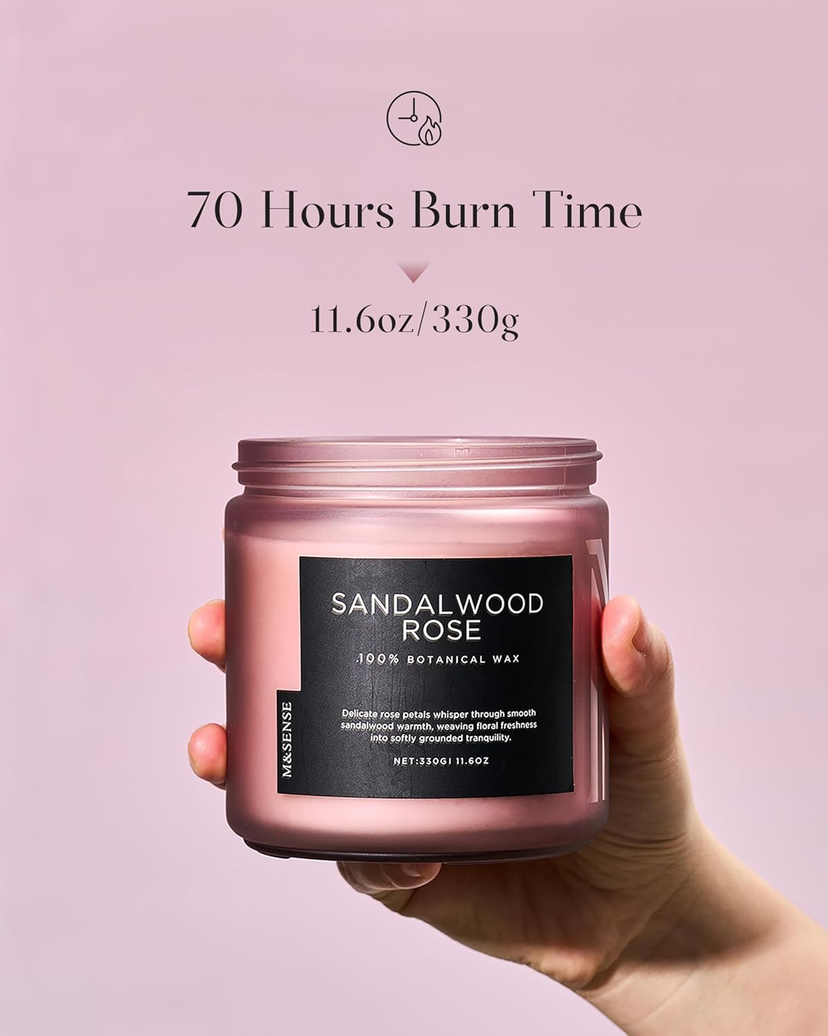 M&SENSE Sandalwood Rose Scented Candle - 11.6oz