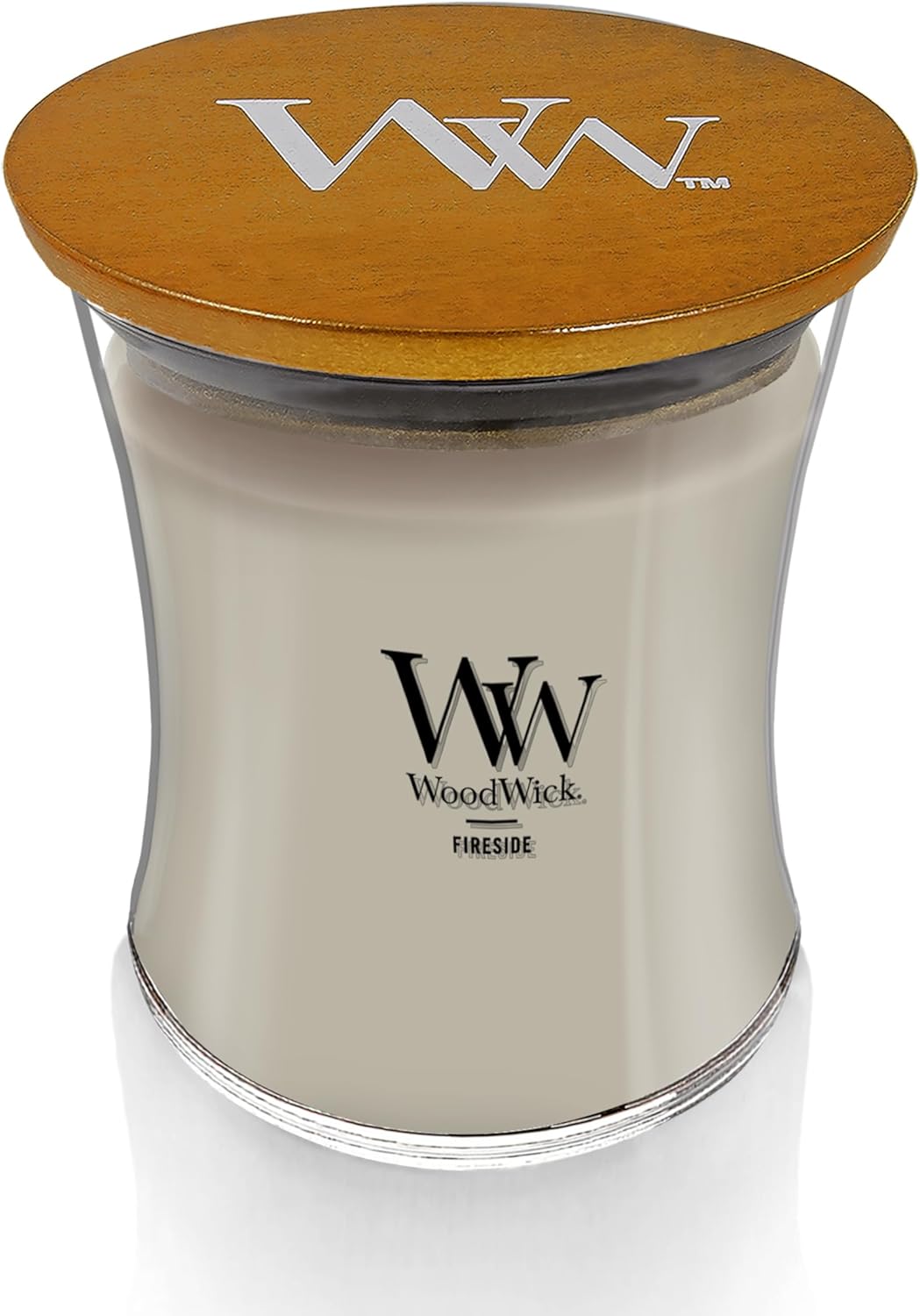 WoodWick Medium Hourglass Candle Fireside Scent Premium Soy  9.7oz