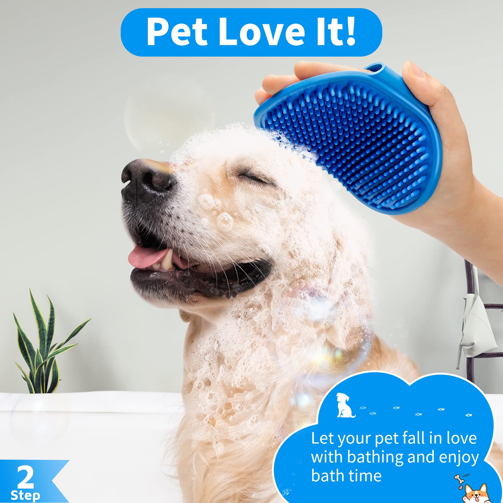 Comotech 6PCS Dog Bath Brush & Dog Toothbrush