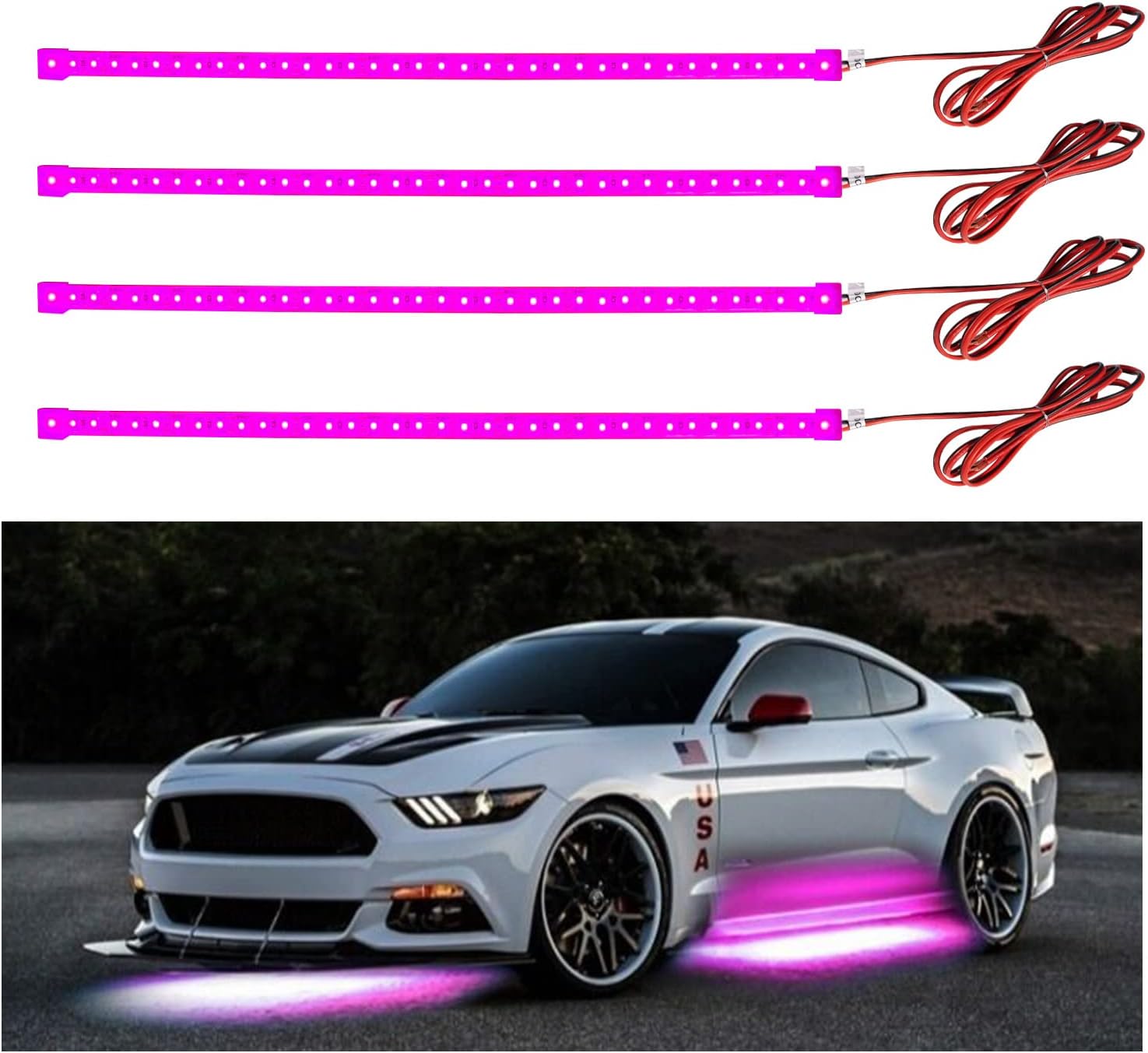 YM E-Bright LED Strip Light 30CM Waterproof for Car Motorcycles Decoration