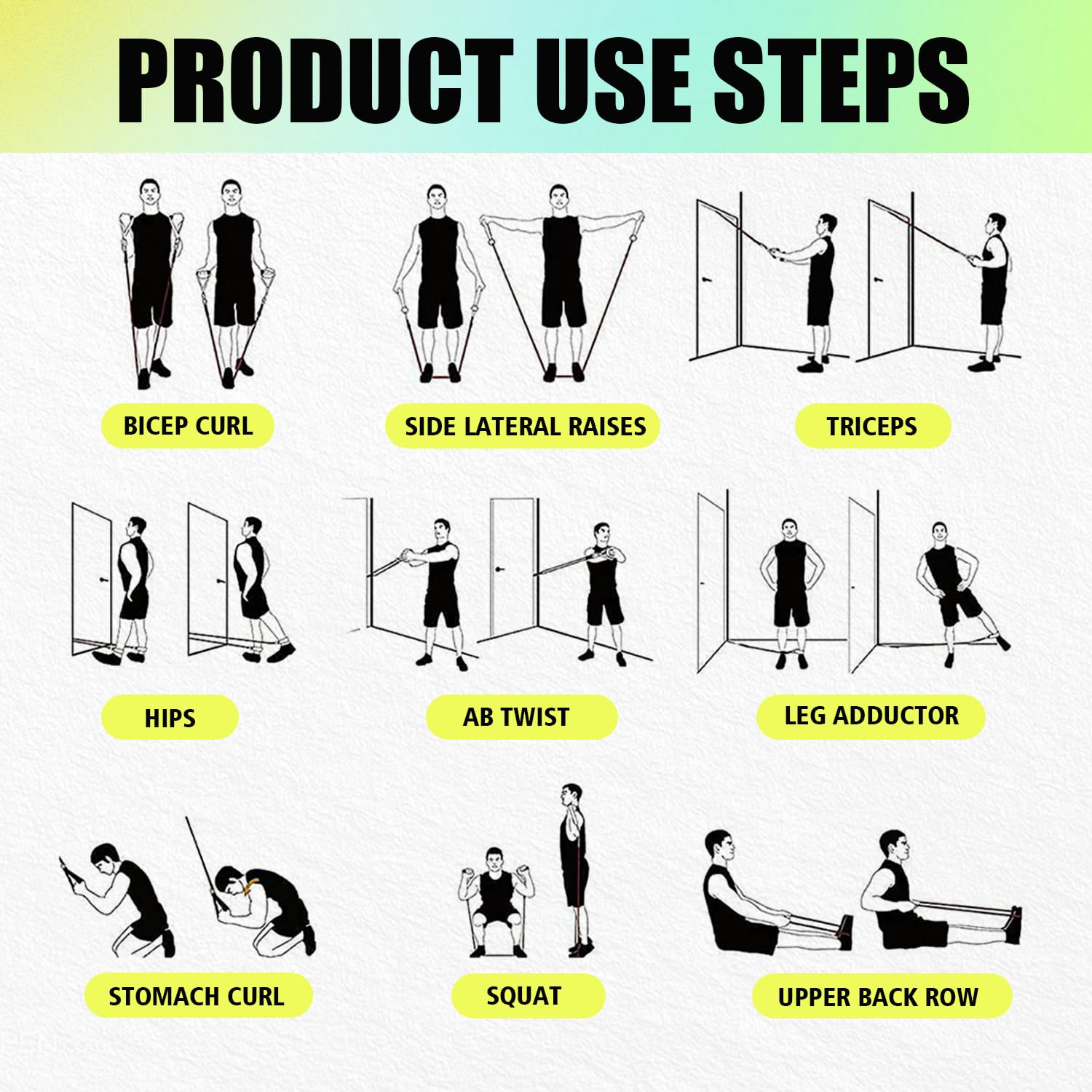 WHATAFIT Resistance Bands with Handles for Men and Women Fitness