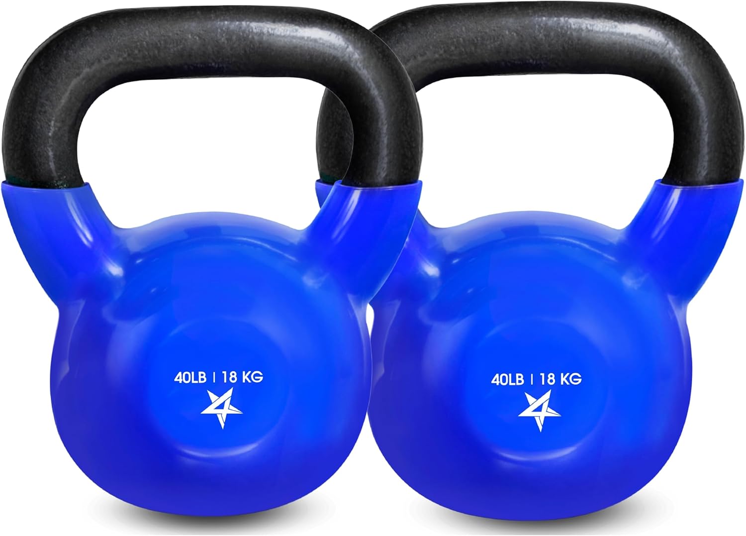 Yes4All Kettlebell, 5-100 LB Vinyl Coated Cast Iron Strength Training Kettlebells