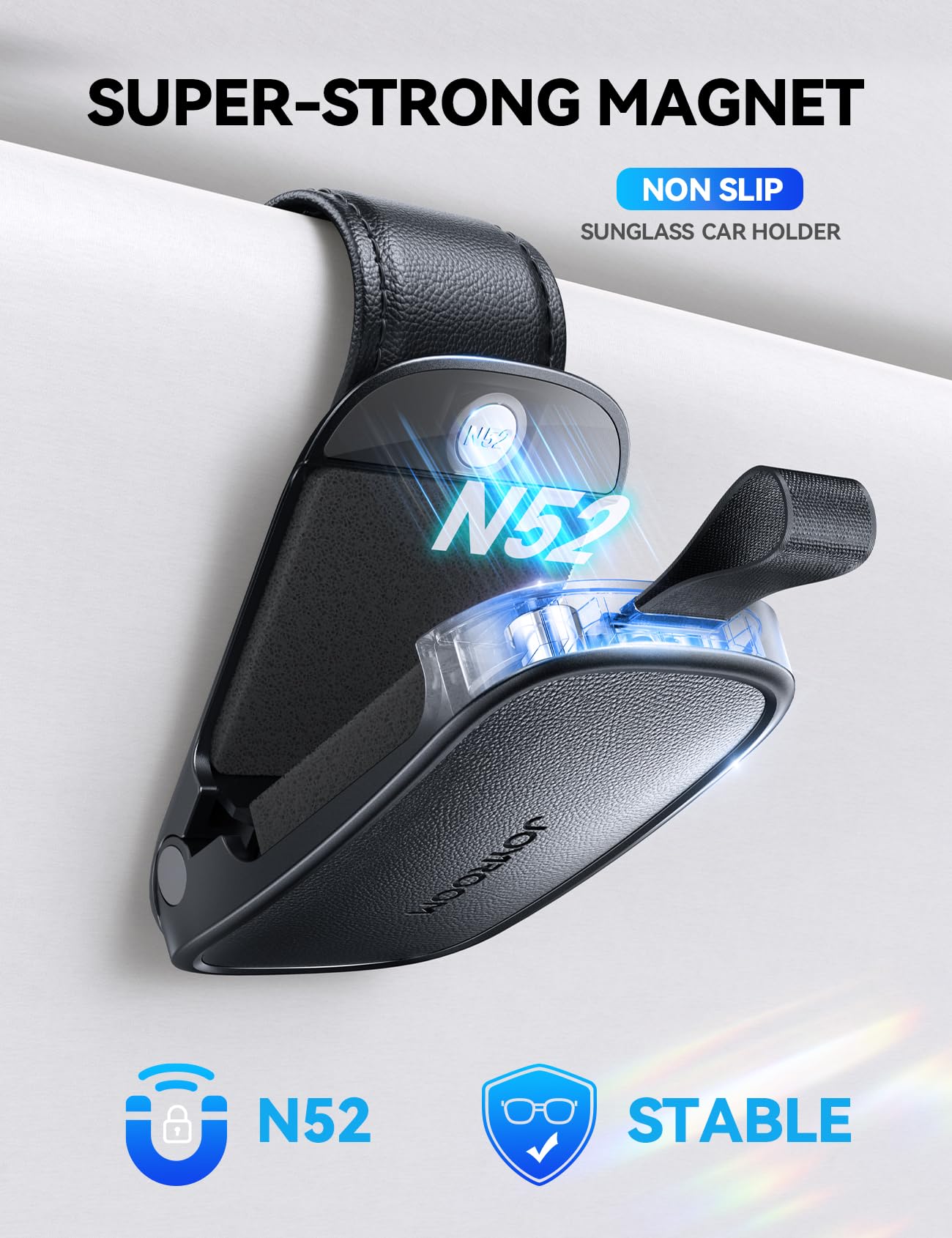 JOYROOM Universal Fits Leather Eyeglasses Clip Compatible with All Glasses