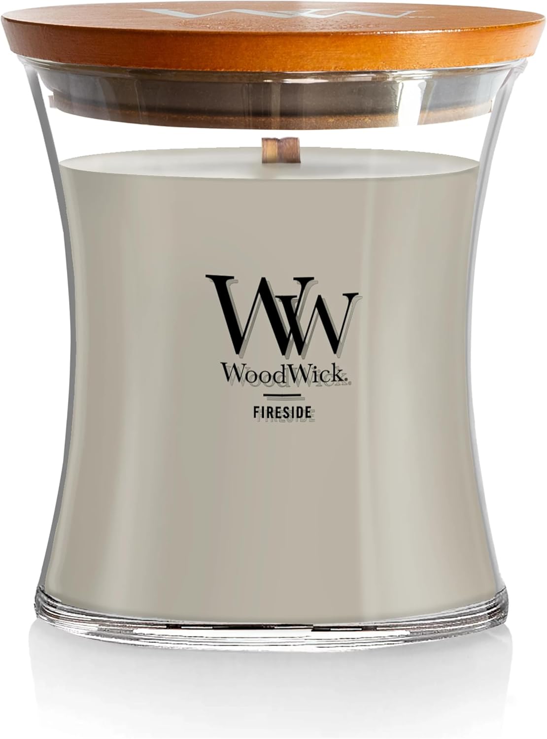 WoodWick Medium Hourglass Candle Fireside Scent Premium Soy  9.7oz