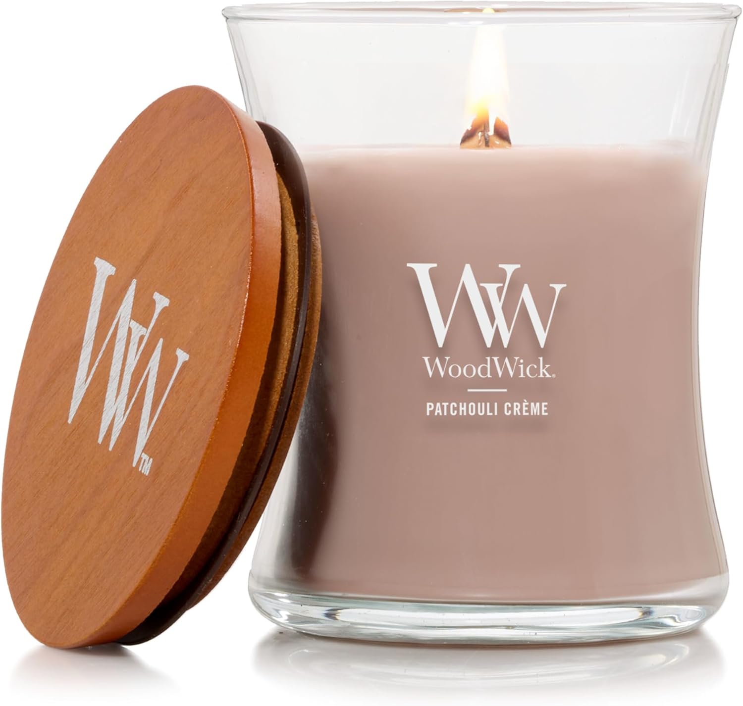 WoodWick Medium Hourglass Candle Fireside Scent Premium Soy  9.7oz