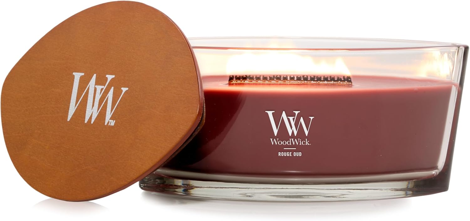 WoodWick Medium Hourglass Candle Fireside Scent Premium Soy  9.7oz