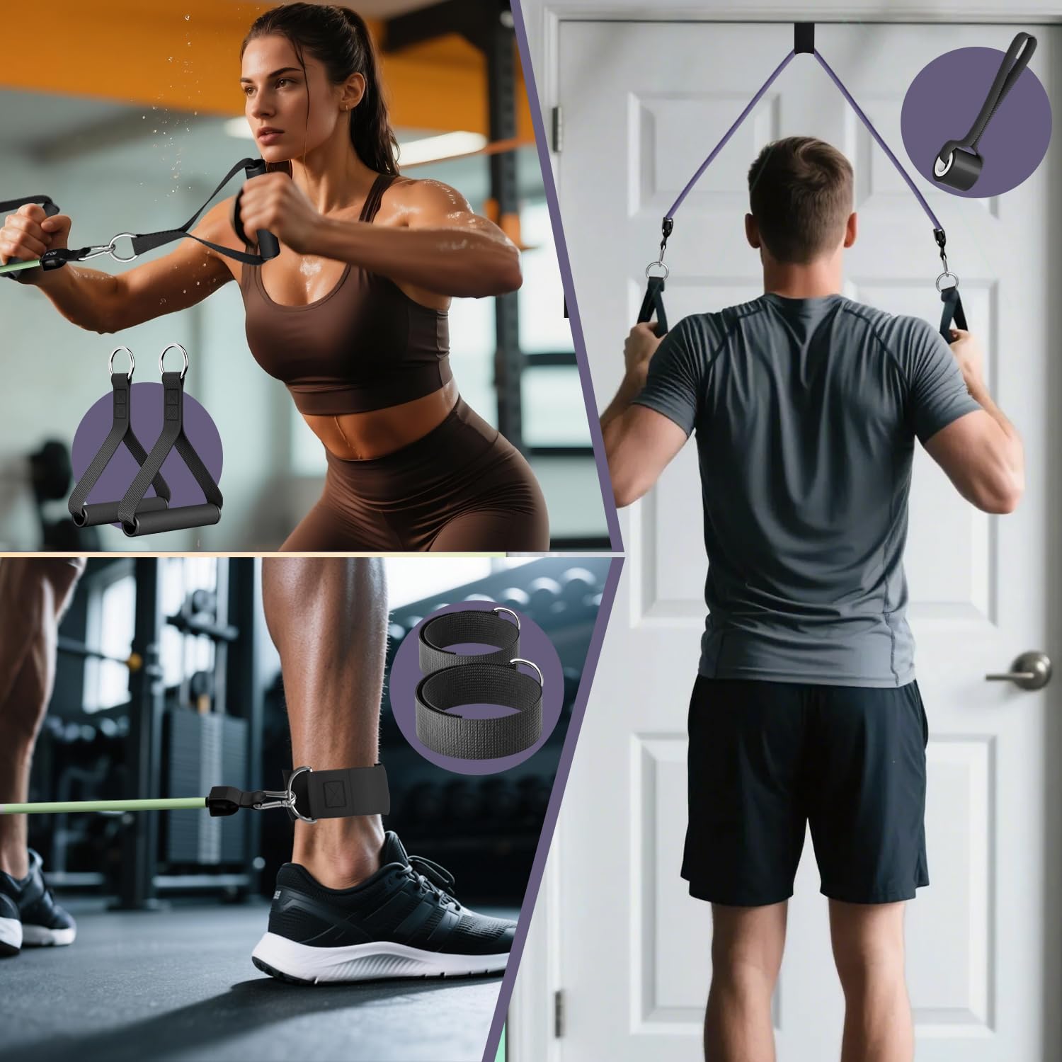 WHATAFIT Resistance Bands with Handles for Men and Women Fitness