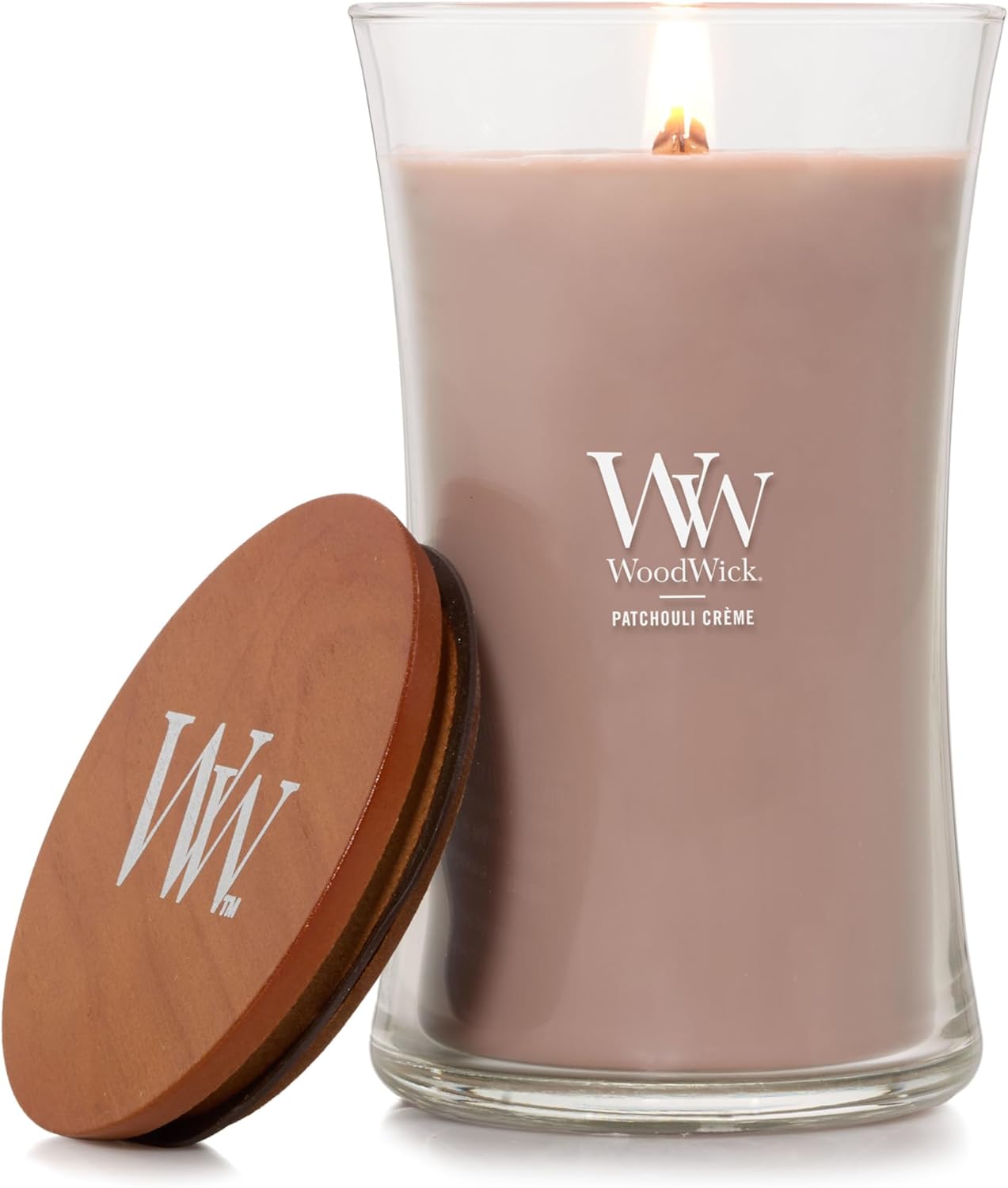 WoodWick Medium Hourglass Candle Fireside Scent Premium Soy  9.7oz