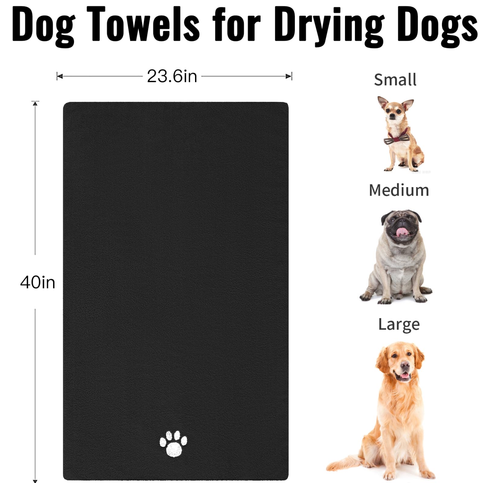Puomue Microfiber Dog Towels for Drying Dogs