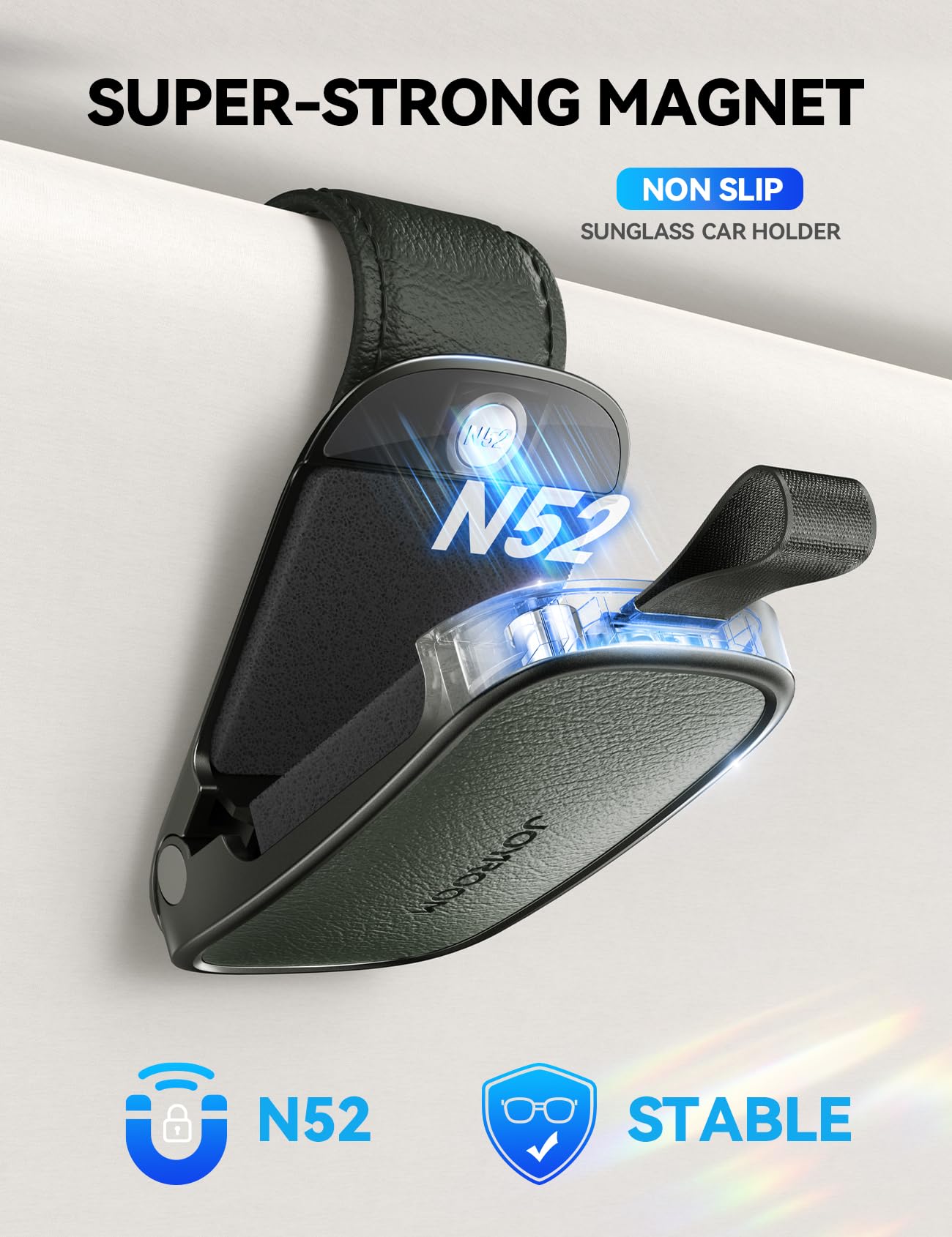 JOYROOM Universal Fits Leather Eyeglasses Clip Compatible with All Glasses