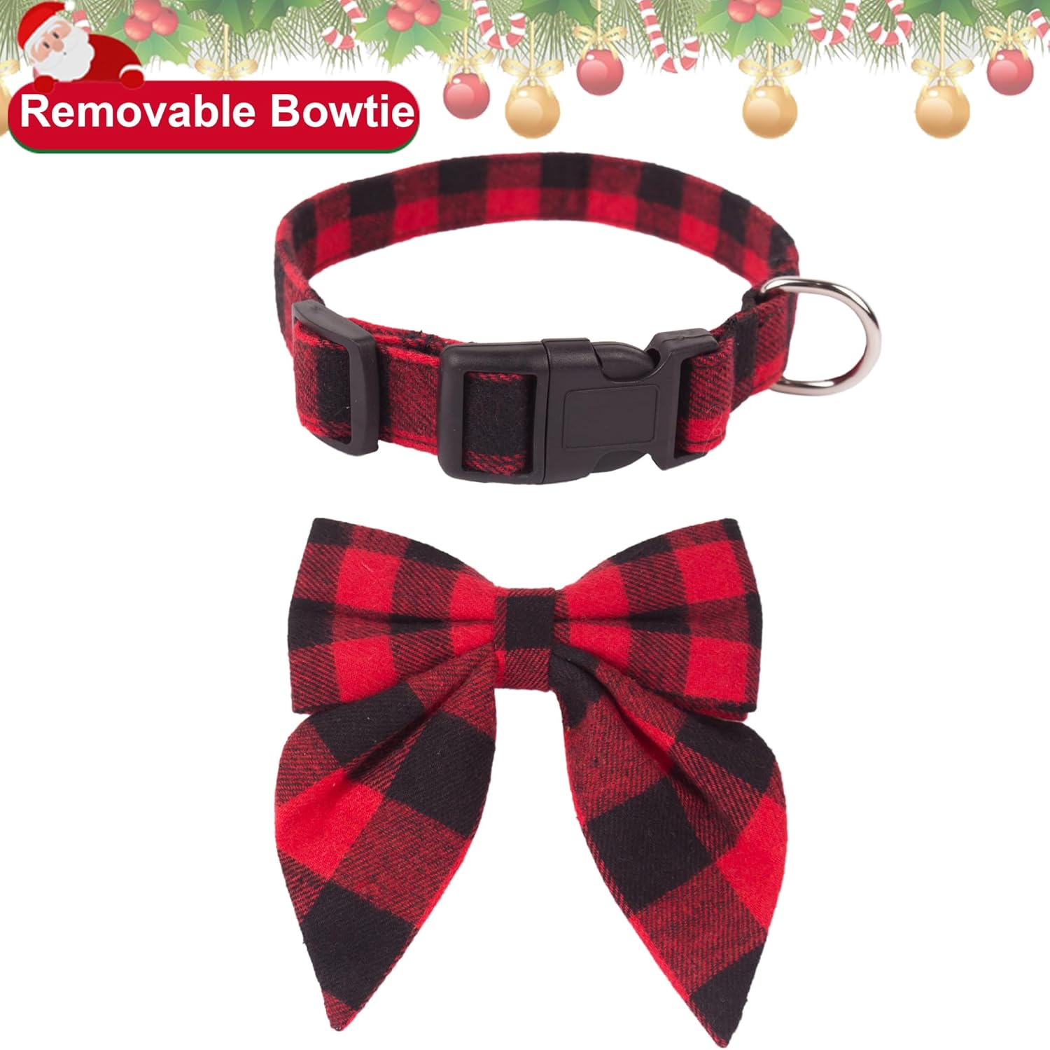 ADOGGYGO Christmas Dog Collar with Bow