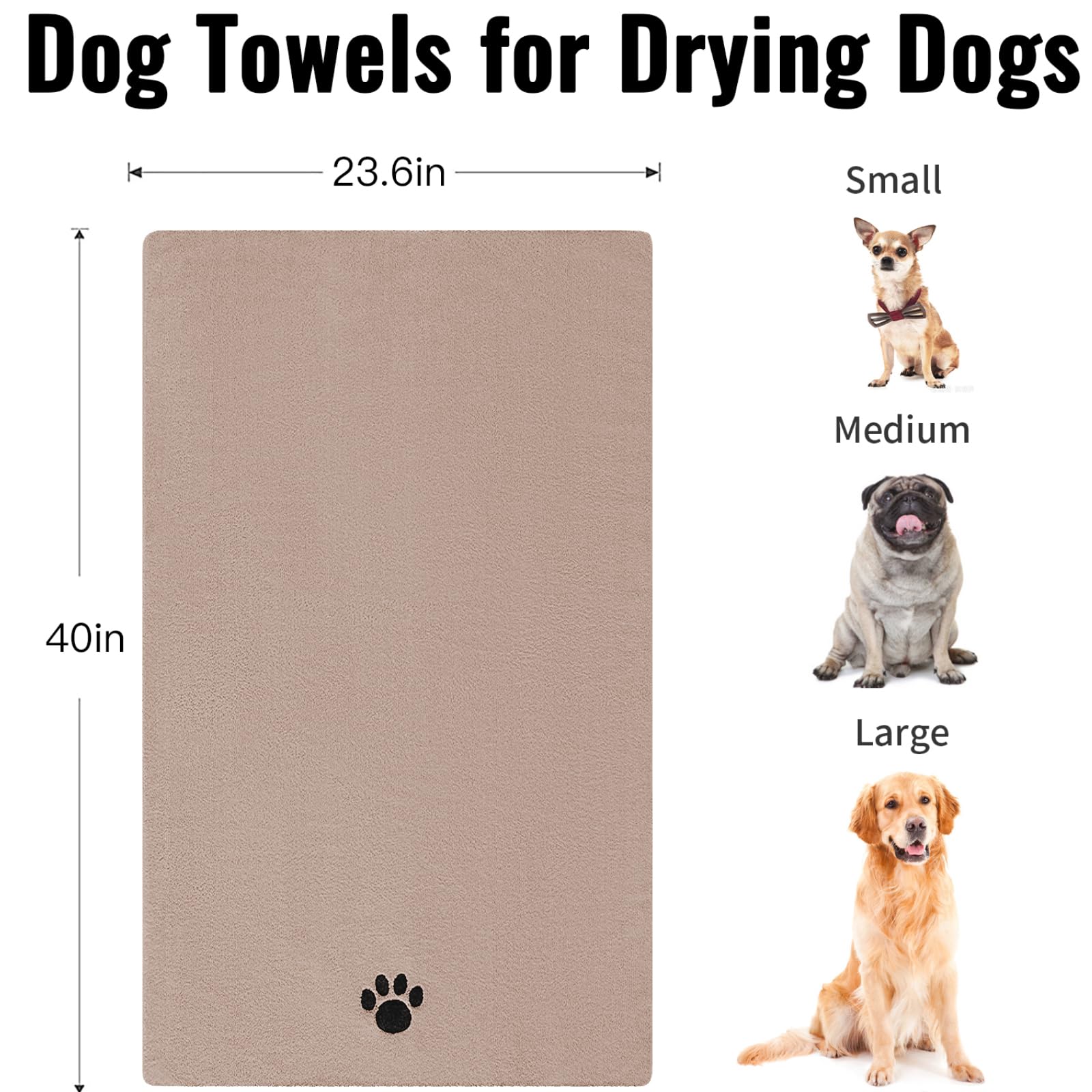 Puomue Microfiber Dog Towels for Drying Dogs