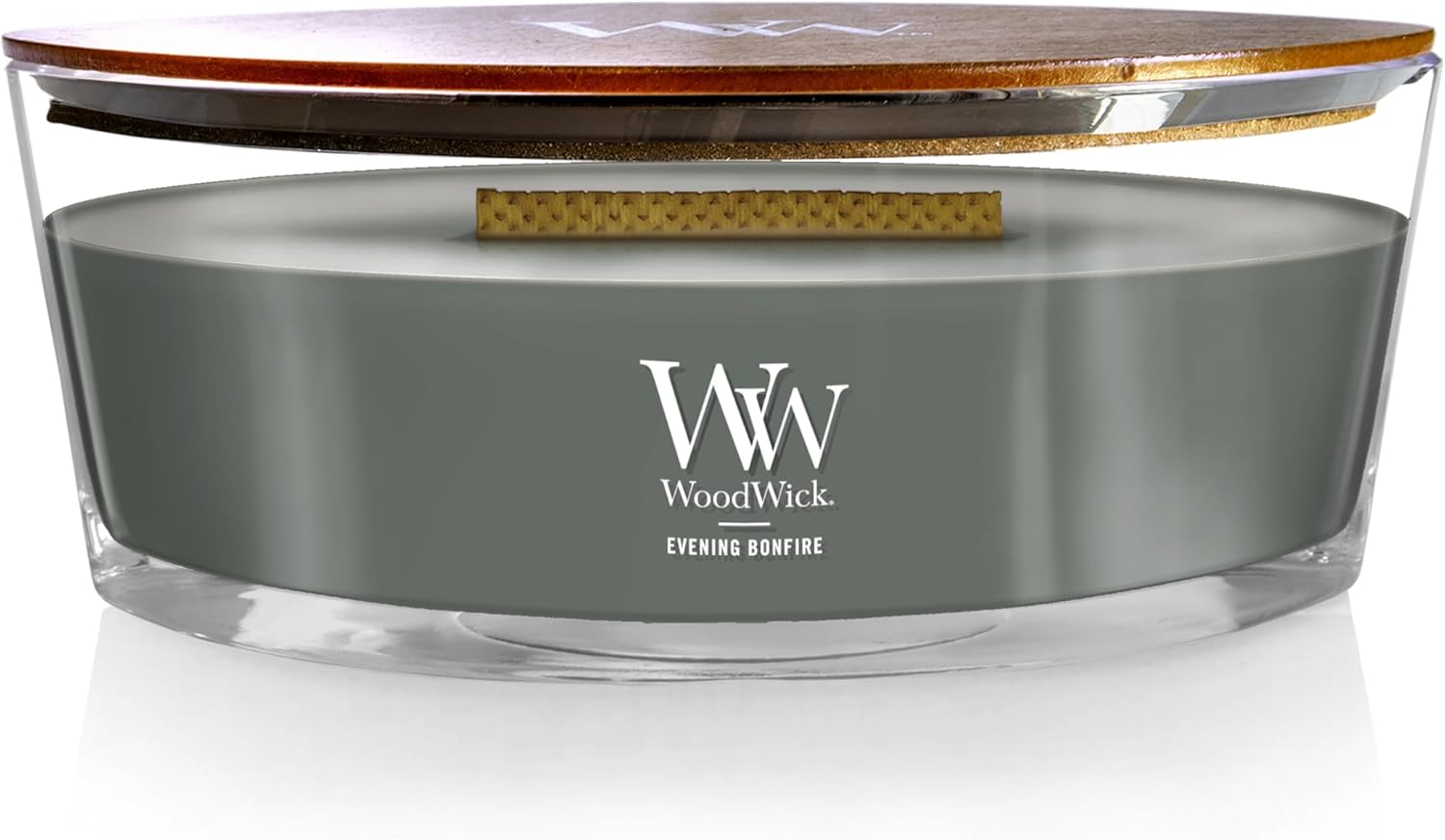 WoodWick Medium Hourglass Candle Fireside Scent Premium Soy  9.7oz