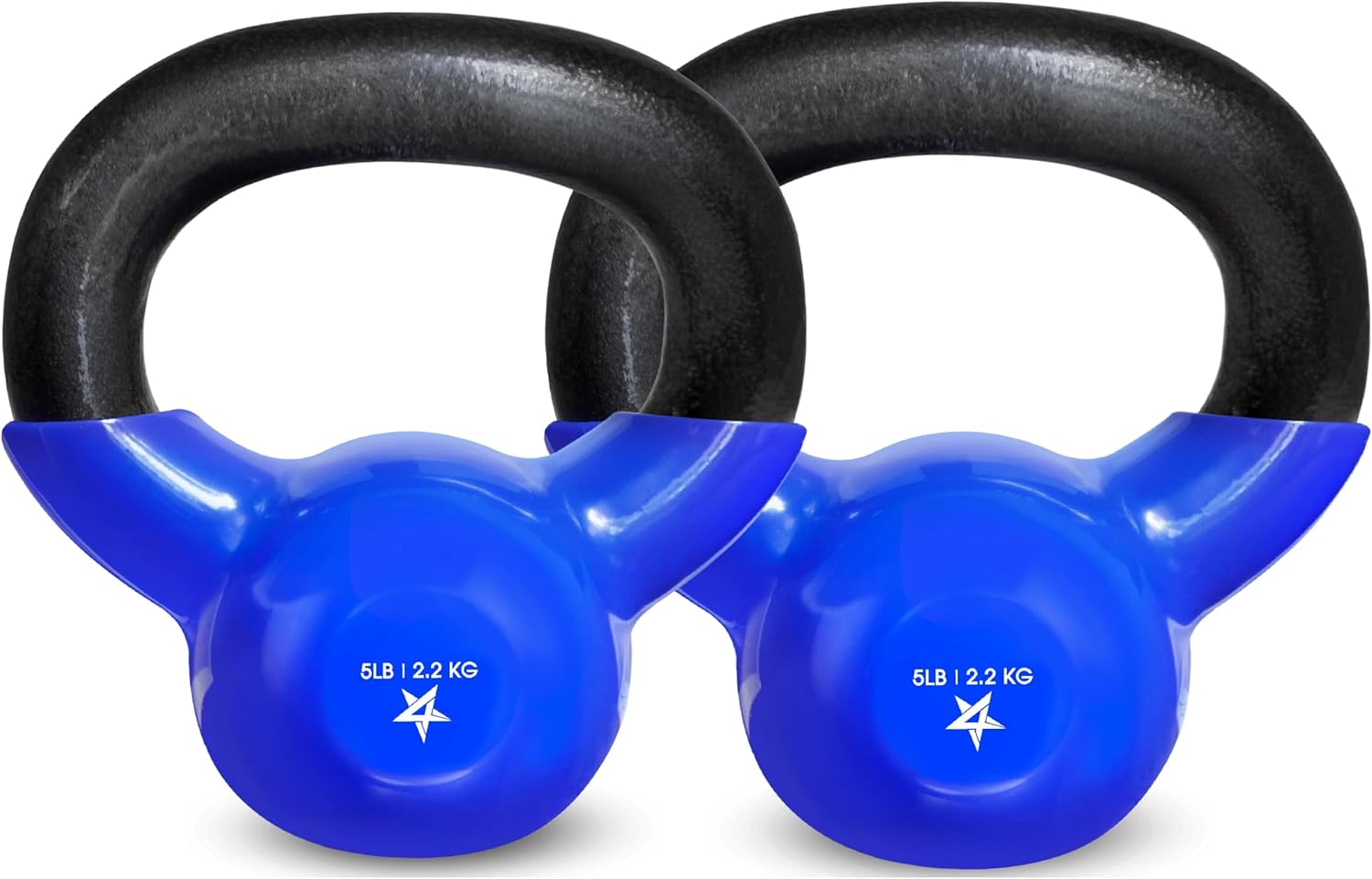 Yes4All Kettlebell, 5-100 LB Vinyl Coated Cast Iron Strength Training Kettlebells
